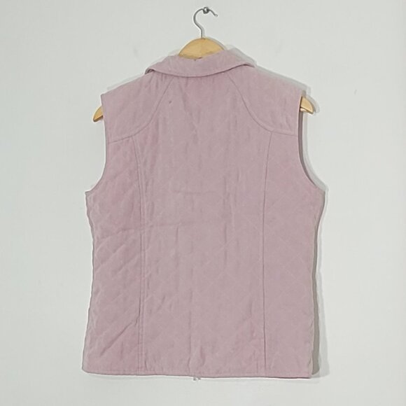Conradc Women Pink Sleeveless Full Zip Up Studded Detailing Quilted Vest Size 6 - Picture 3 of 13